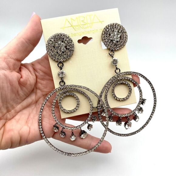Amrita Singh Austrian Crystal Statement Earrings - Picture 6 of 8
